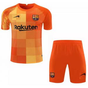 Kit infantil Goleiro Barcelona 2021 2022 Laranja