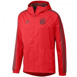 Jaqueta corta vento oficial Adidas Bayern de Munique 2018 2019 vermelha