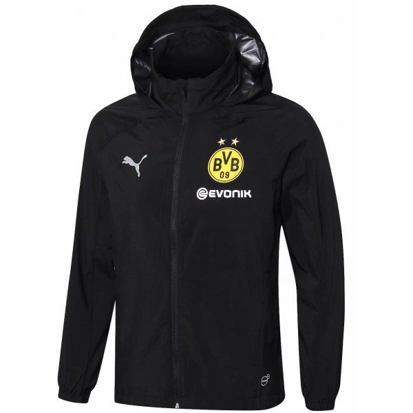 Jaqueta corta vento oficial Puma Borussia Dortmund 2018 2019 preta