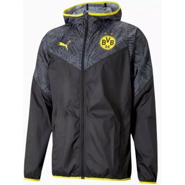 Jaqueta Corta Vento Borussia Dortmund 2021 2022 Puma oficial cinza