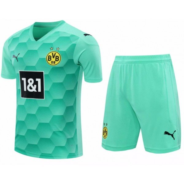 Kit infantil oficial Puma  Borussia Dortmund 2020 2021 Goleiro verde