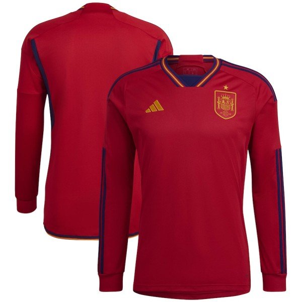 Camisa I Seleção da Espanha 2022 Adidas oficial manga comprida