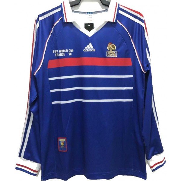 Camisa I Seleção da França 1998 Adidas Retro manga comprida