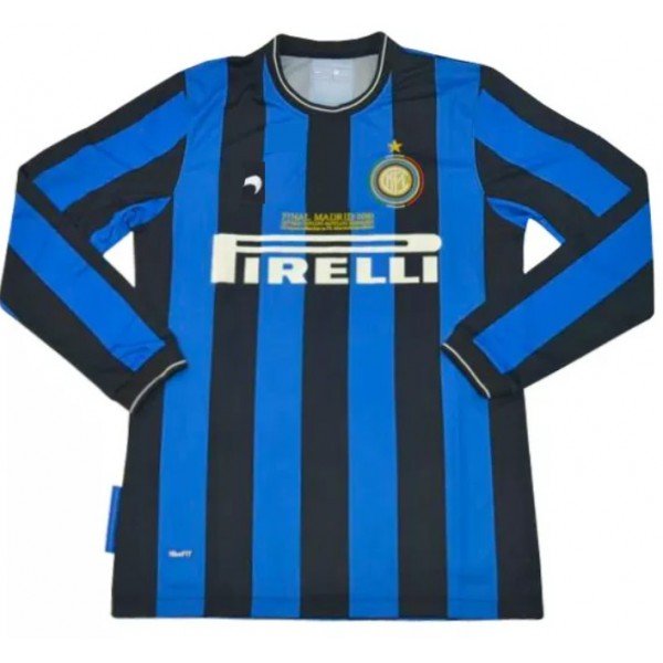 Camisa retro Inter de Milão 2009 2010 I jogador Final Manga comprida