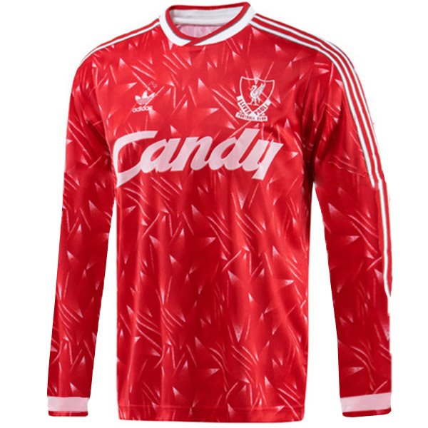 Camisa I Liverpool 1989 1990 Adidas retro  manga comprida