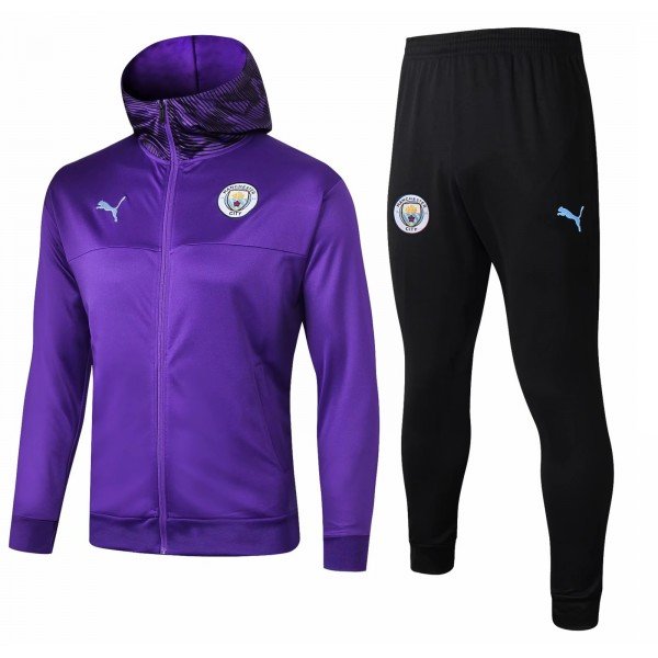 Kit treinamento com capuz oficial Puma Manchester City 2019 2020 roxo