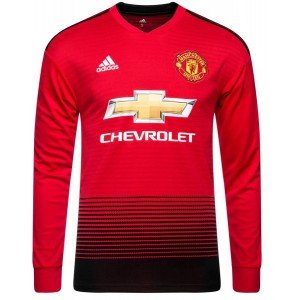 Camisa oficial Adidas Manchester United 2018 2019 I jogador manga comprida