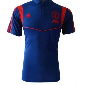 Camisa Polo oficial Adidas Manchester United 2018 2019 azul