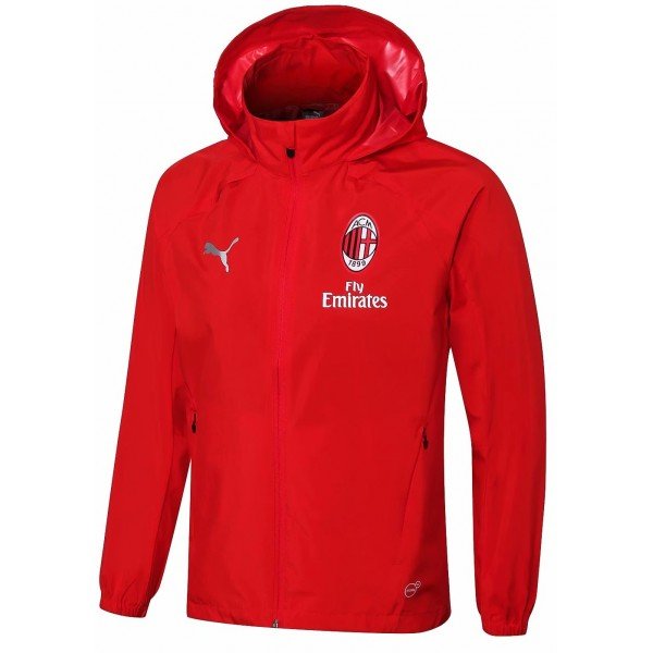 Jaqueta corta vento oficial Puma Milan 2018 2019 vermelha