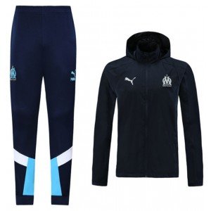 Kit treinamento oficial Puma Olympique de Marseille 2020 2021 Preto e Azul
