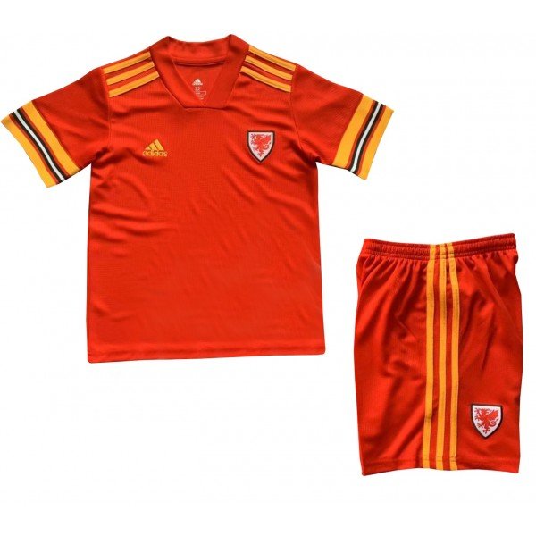 Kit infantil oficial Adidas seleção do País de Gales 2020 2021 I jogador