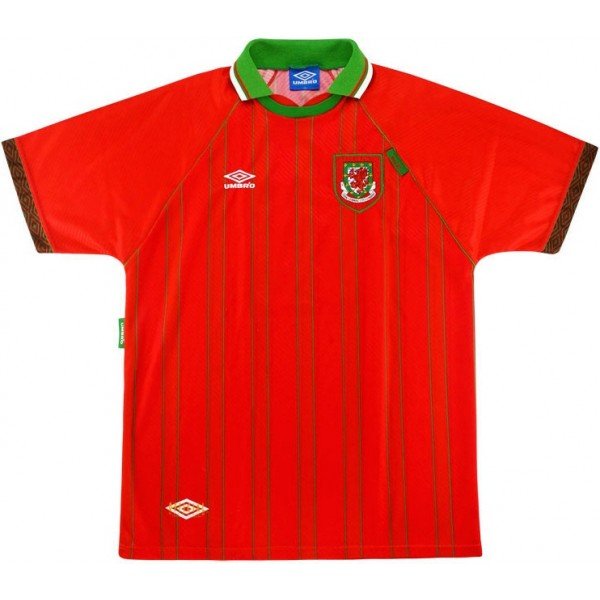 Camisa I Seleção do País de Gales 1994 1996 Retro Umbro