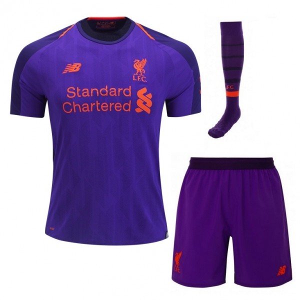 Kit adulto oficial New Balance Liverpool 2018 2019 II jogador 