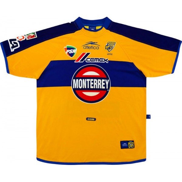  Camisa I Tigres UANL 2001 2002 Atlética Retro